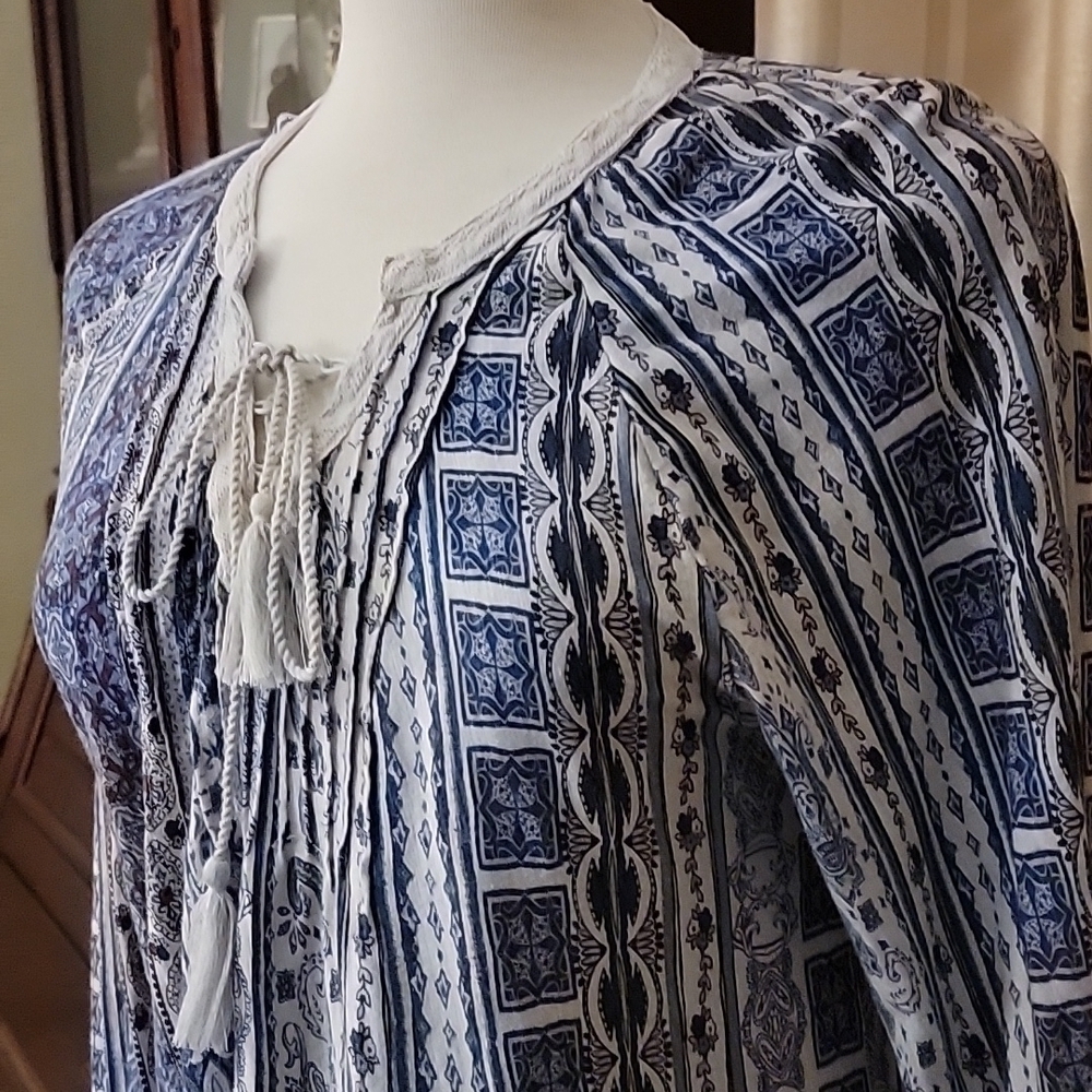 Vintage America Blues Women's Long sleeved Boho Top - Picture 3 of 7